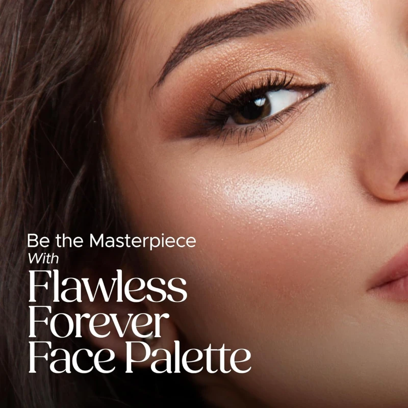 Hilary Rhoda Flawless Forever Face Palette | Highlighter, Contour & 2 Blushes | All-in-one Face Makeup Kit | Highly Pigmented & Long Lasting Face Palette | 11.2g (Light - Shade 01) thumbnail 3